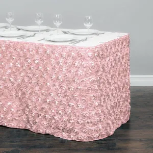 17 ft. Rosette Satin Table Skirt (13 Colors)