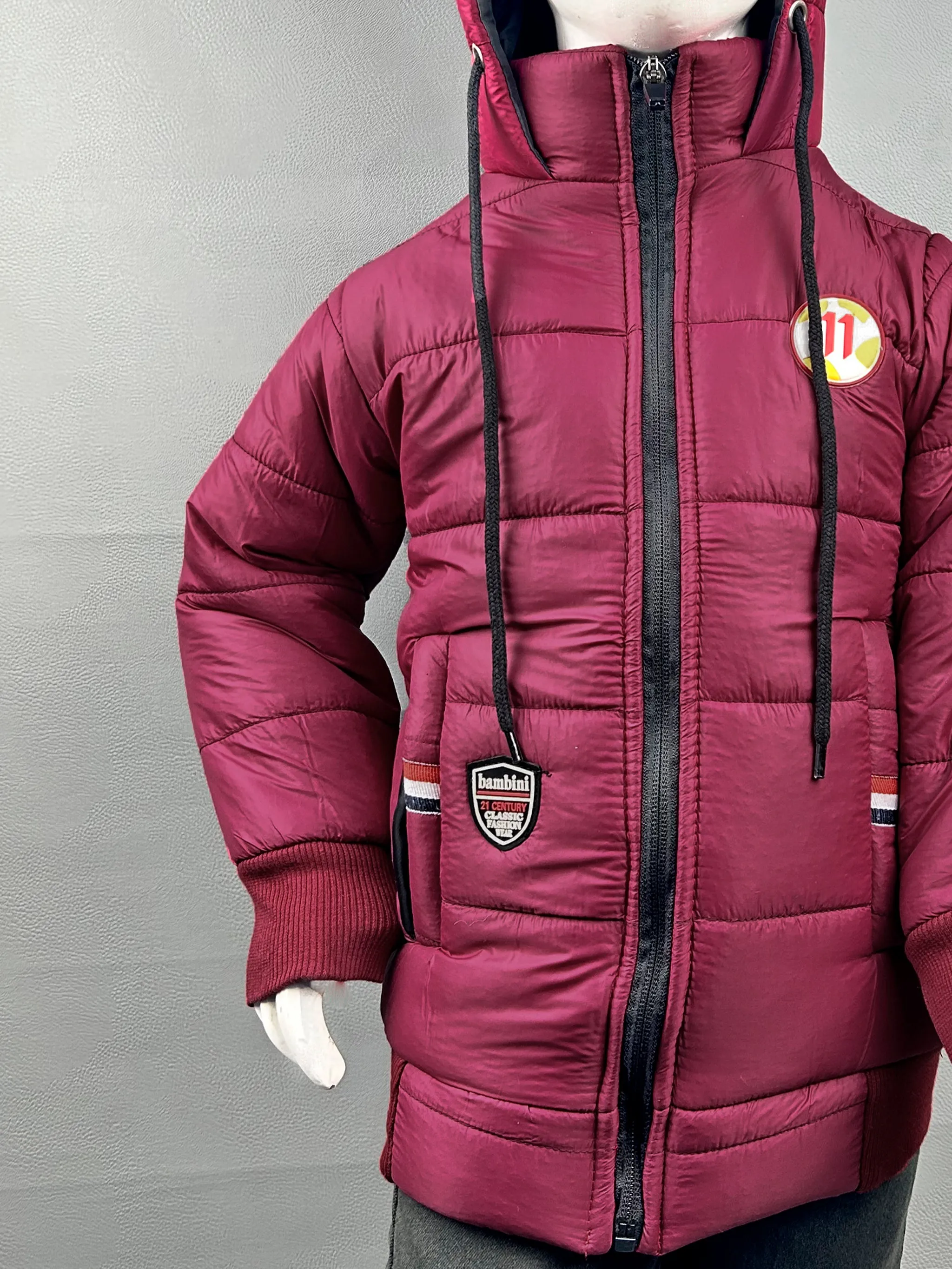 2.5Yrs - 8Yrs Maroon Puffer Jacket For Boys NKG KJ25