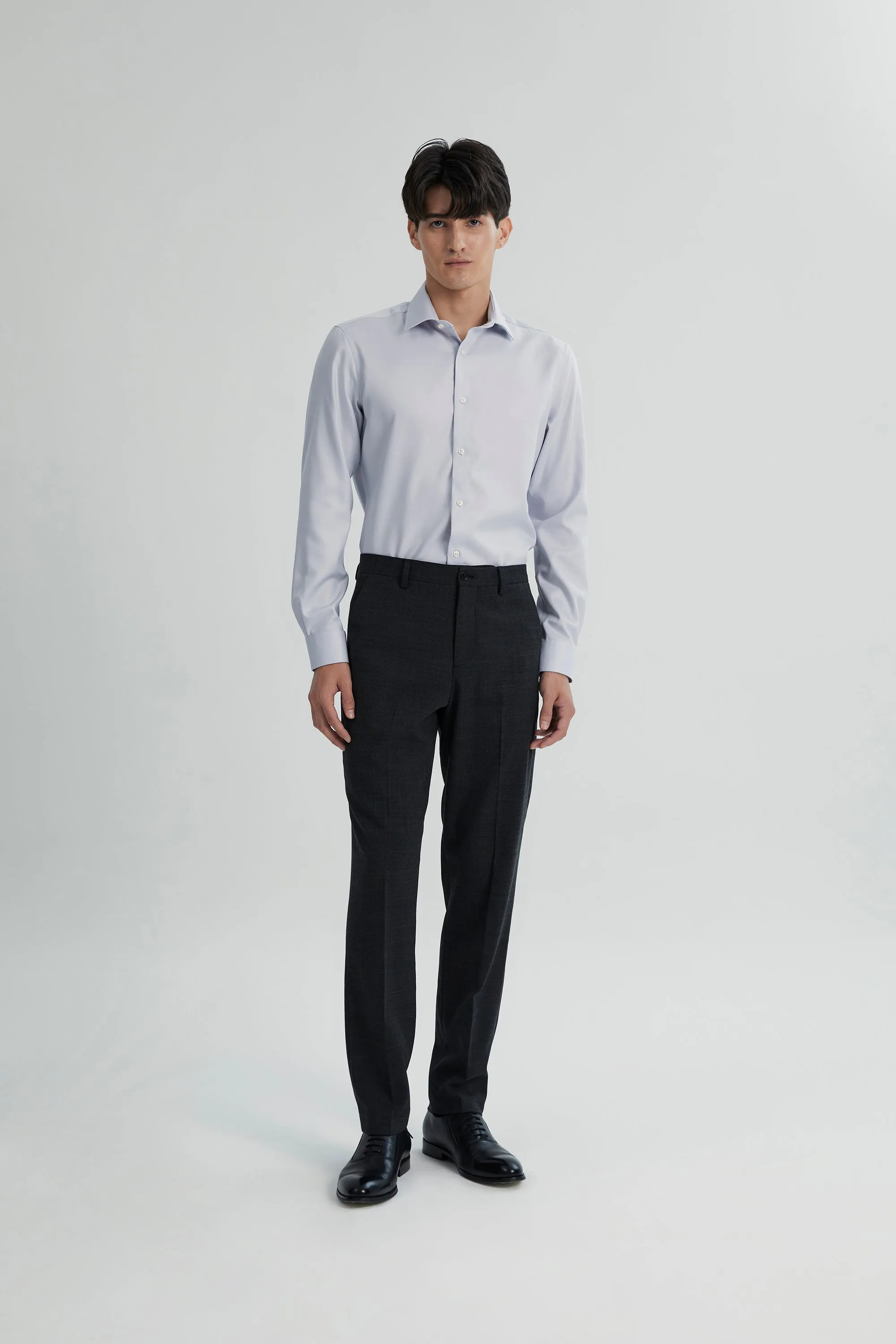 Alexander & Sons, Light Grey Twill, Long Sleeve Shirt