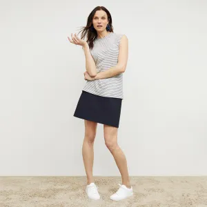 Alina T-Shirt - Thin Striped Pima Cotton :: Ivory / Coastline