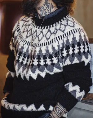 American Retro Heavyweight Icelandic Fair Isle Men's Sweater