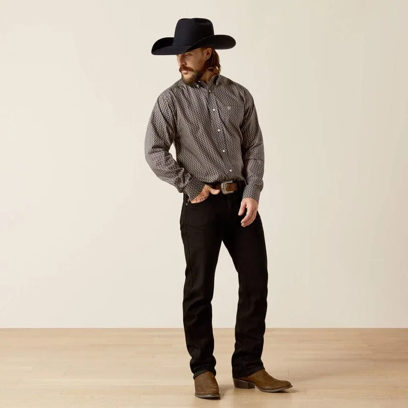 Ariat Men's Wrinkle Free Fields Classic Fit Shirt Navy