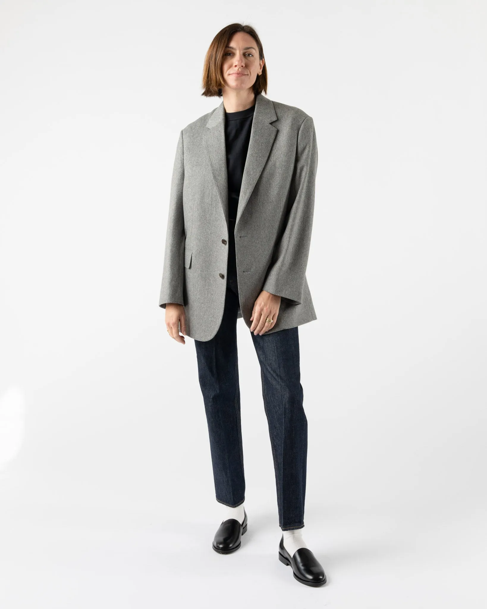 Auralee Cashmere Moleskin Jacket in Top Gray
