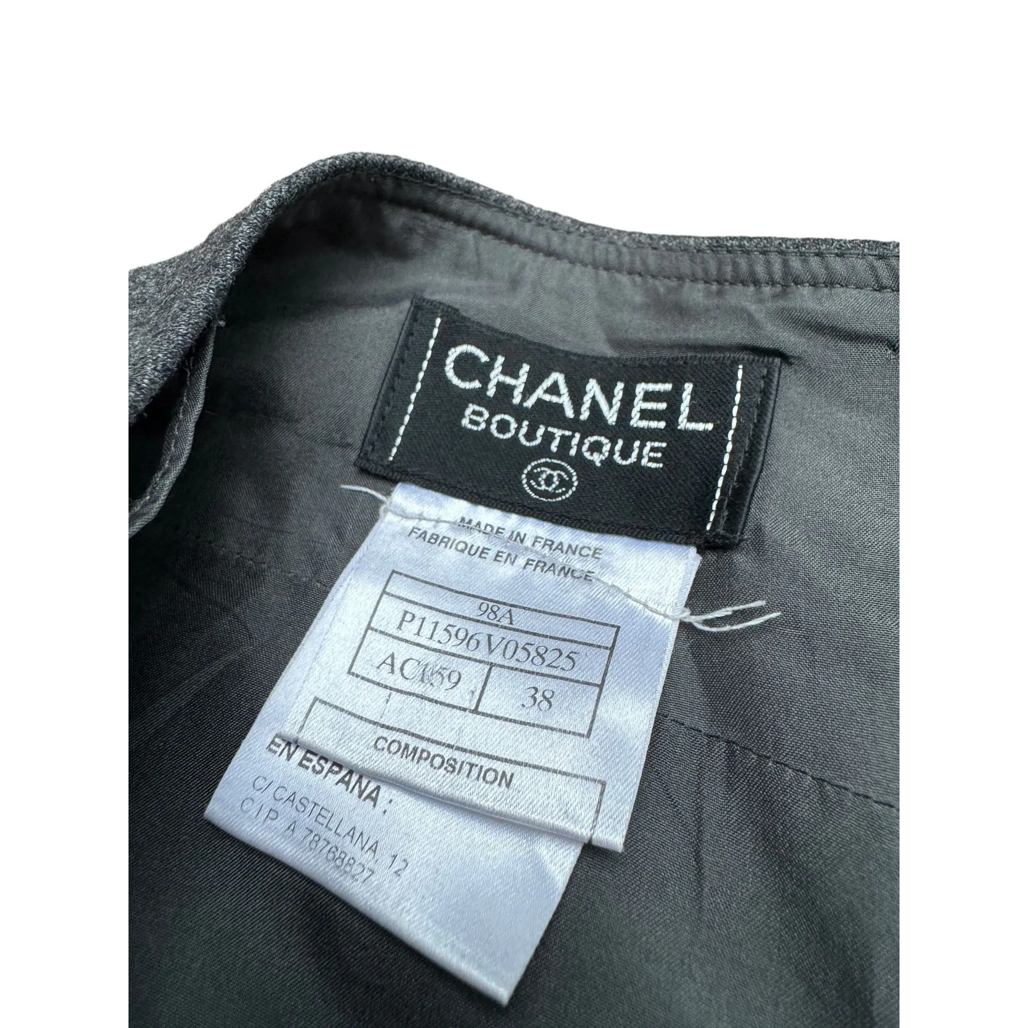 Autumn 1998  High Waist Grey Wool Cashmere Midi Skirt