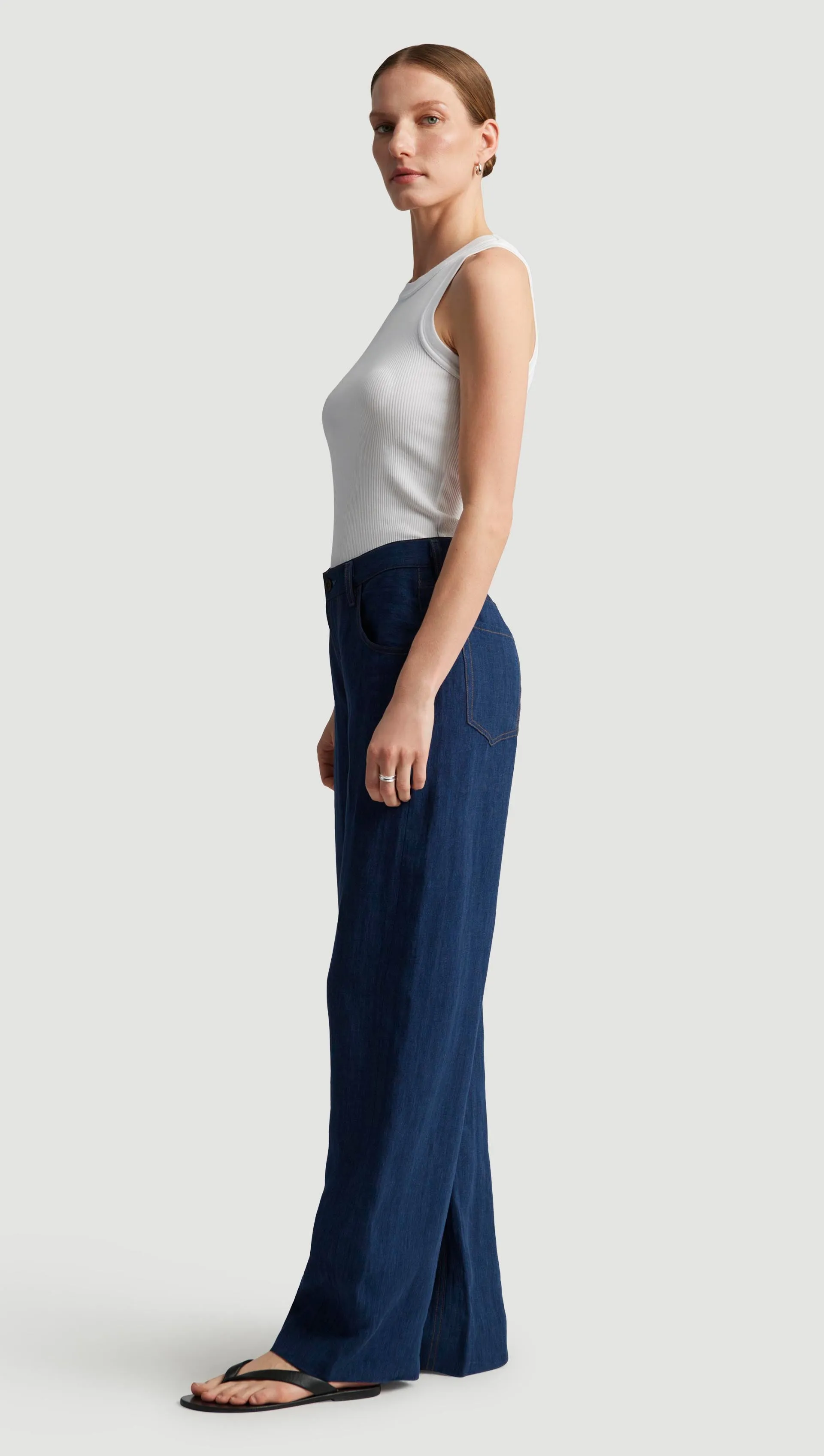 Ayla Baggy in Linen | Denim