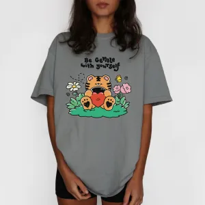 Be Gentle With Yourself T-Shirt (Grey) – Soft, Comforting, & Uplifting