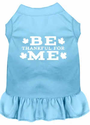 Be Thankful For Me Screen Print Dress Baby Blue Med