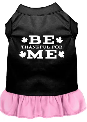 Be Thankful For Me Screen Print Dress Black With Light Pink Sm