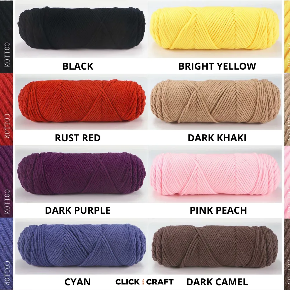 Blackish Green Knitting Cotton Yarn | 8-ply Light Worsted Double Knitting