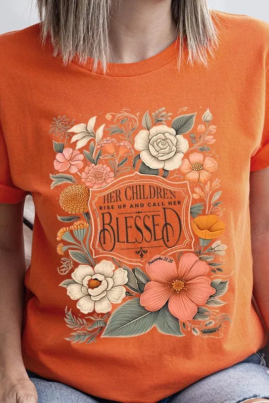 Blessed Floral Graphic T Shirts (Online Only/Ships from USA)