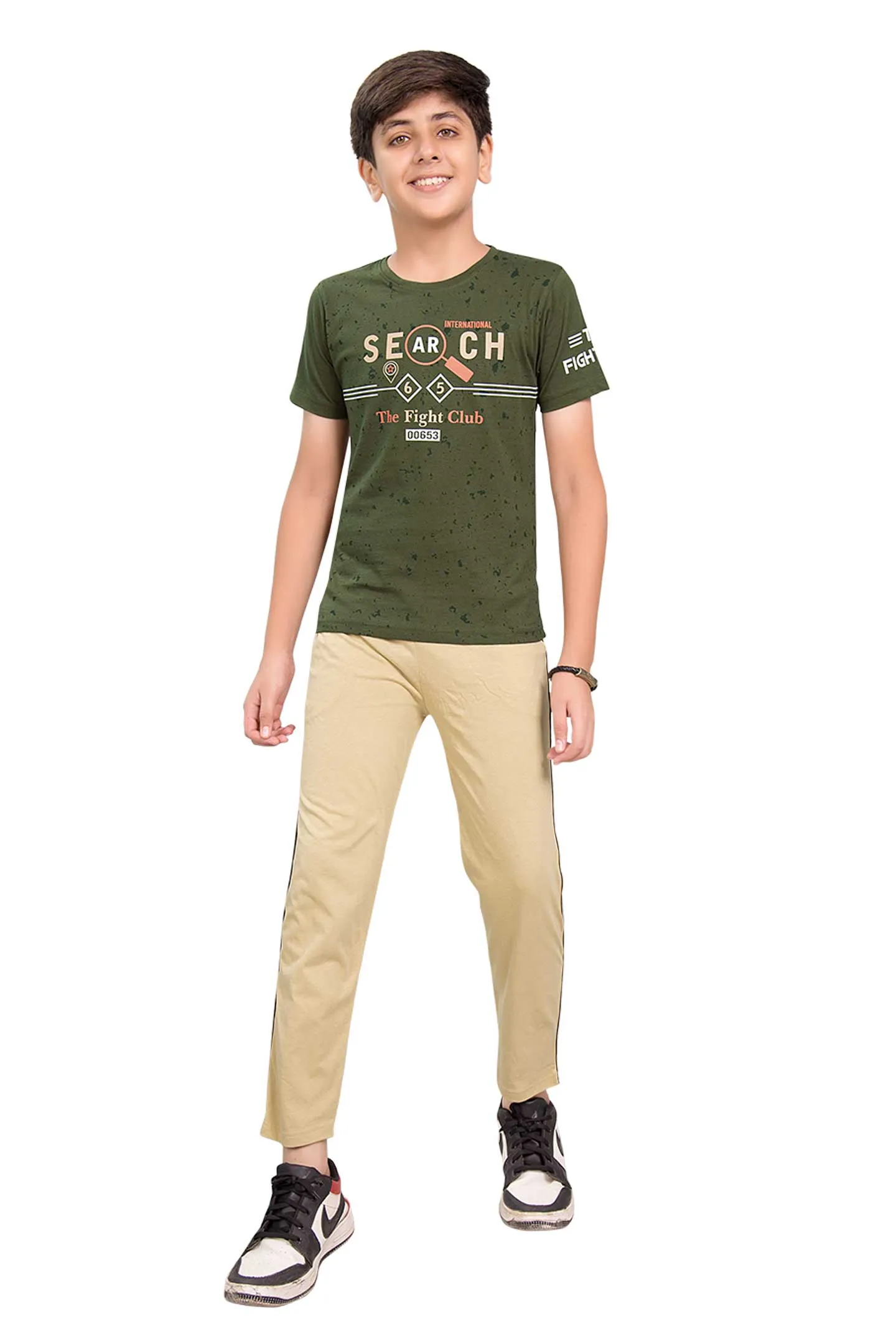 Boys Round Neck Tees With Full Pant - Johnny