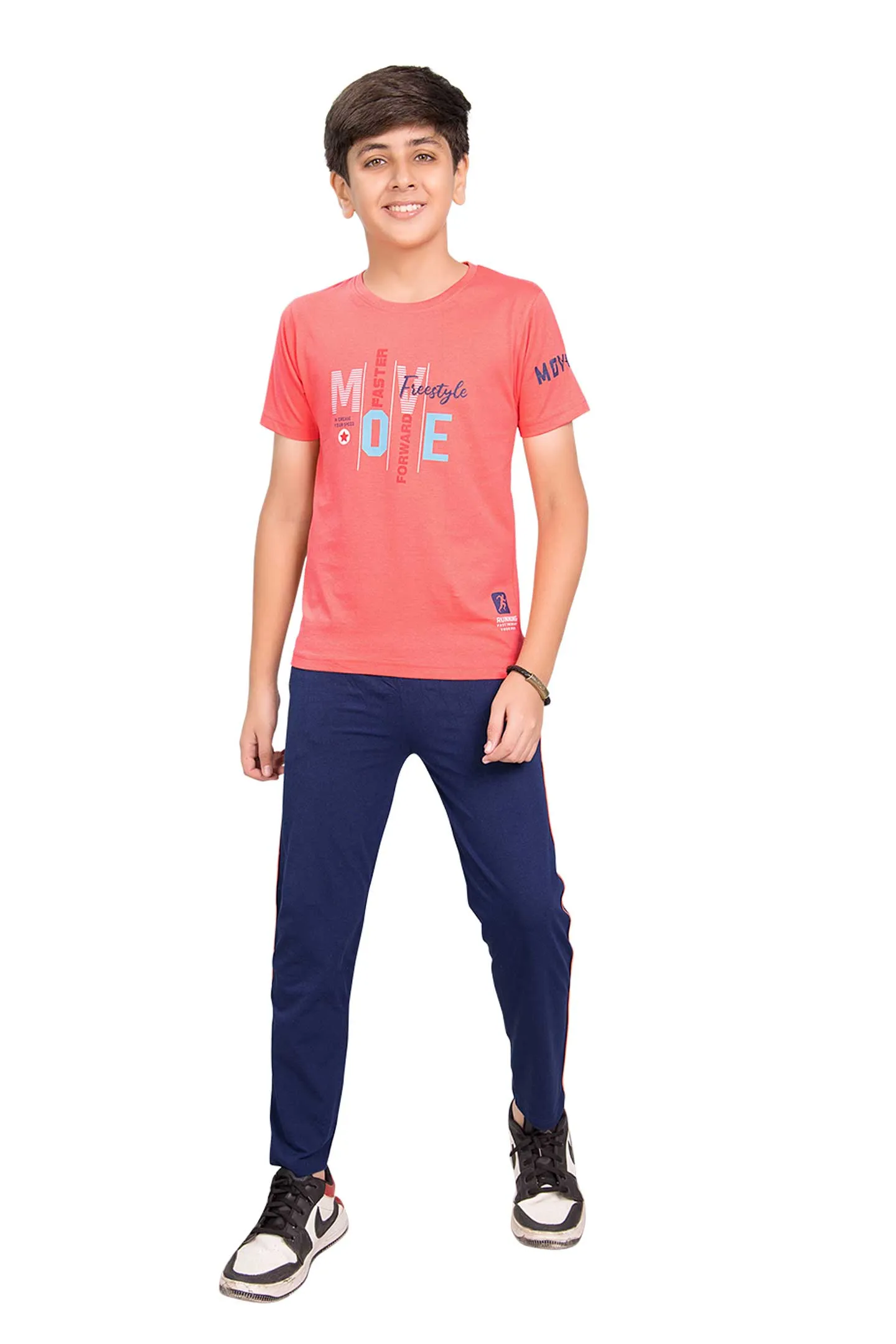 Boys Round Neck Tees With Full Pant - Johnny