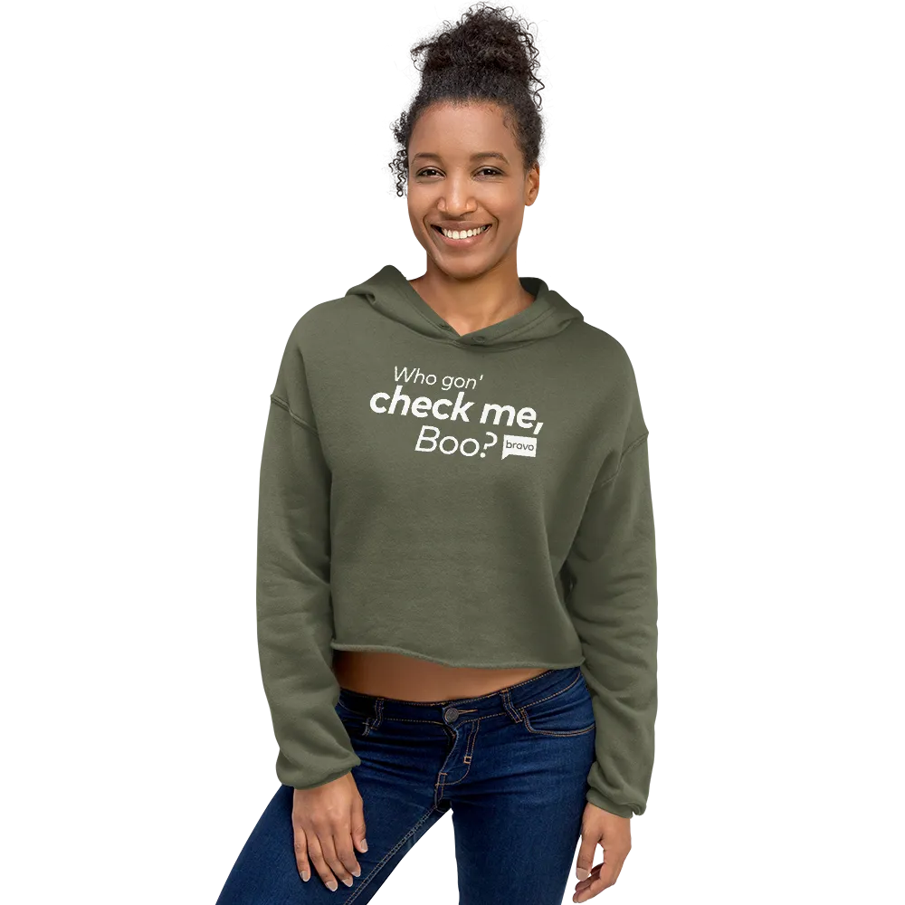 Bravo Gear Who Gon' Check Me, Boo? Women's Fleece Crop Hoodie