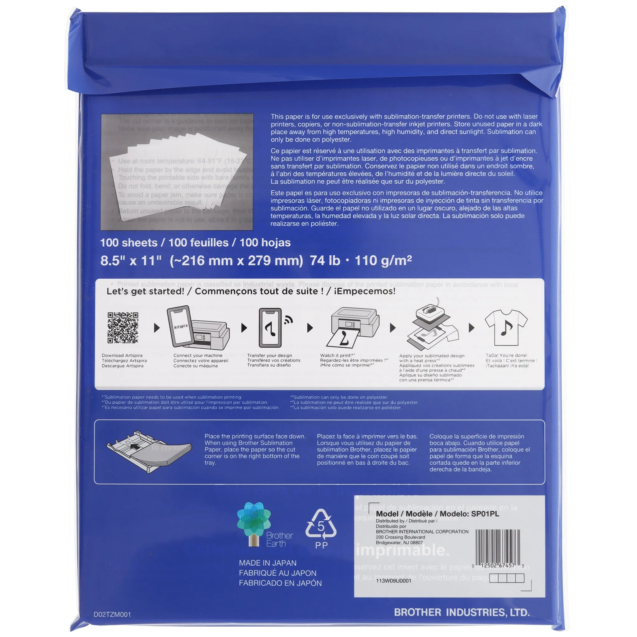 Brother Sublimation Printer Paper - 100pk