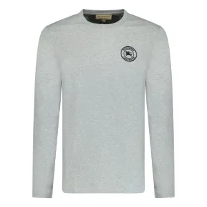 Burberry Long Sleeve Logo Print T-Shirt Grey
