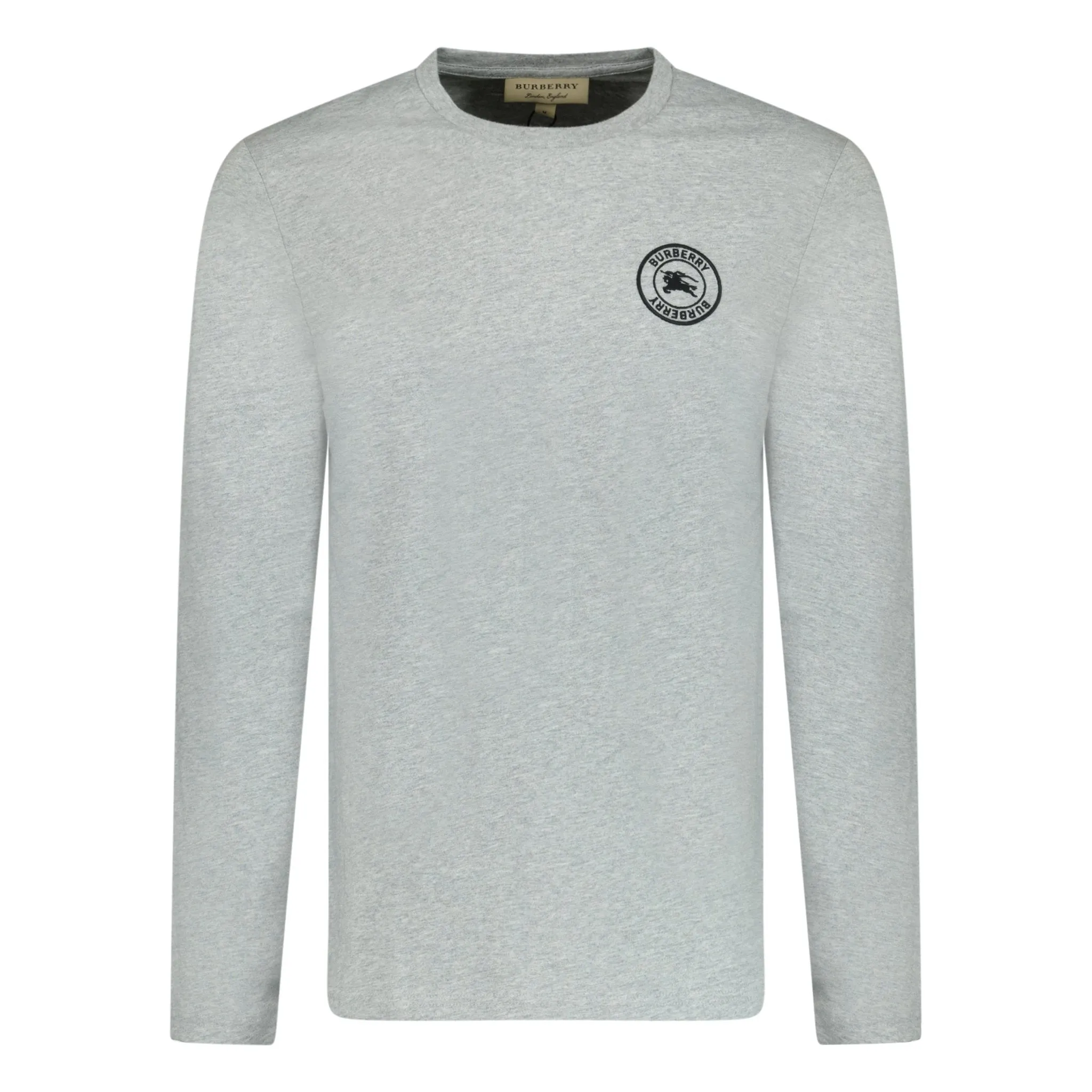 Burberry Long Sleeve Logo Print T-Shirt Grey