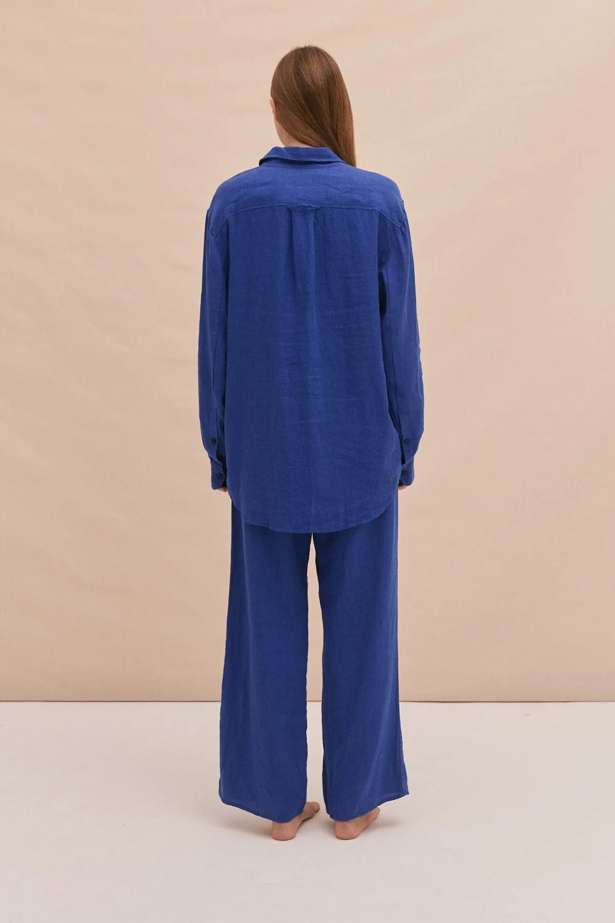 BV Lounge Trouser Lazuli Cobalt Blue Linen