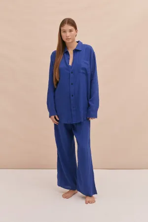 BV Lounge Trouser Lazuli Cobalt Blue Linen