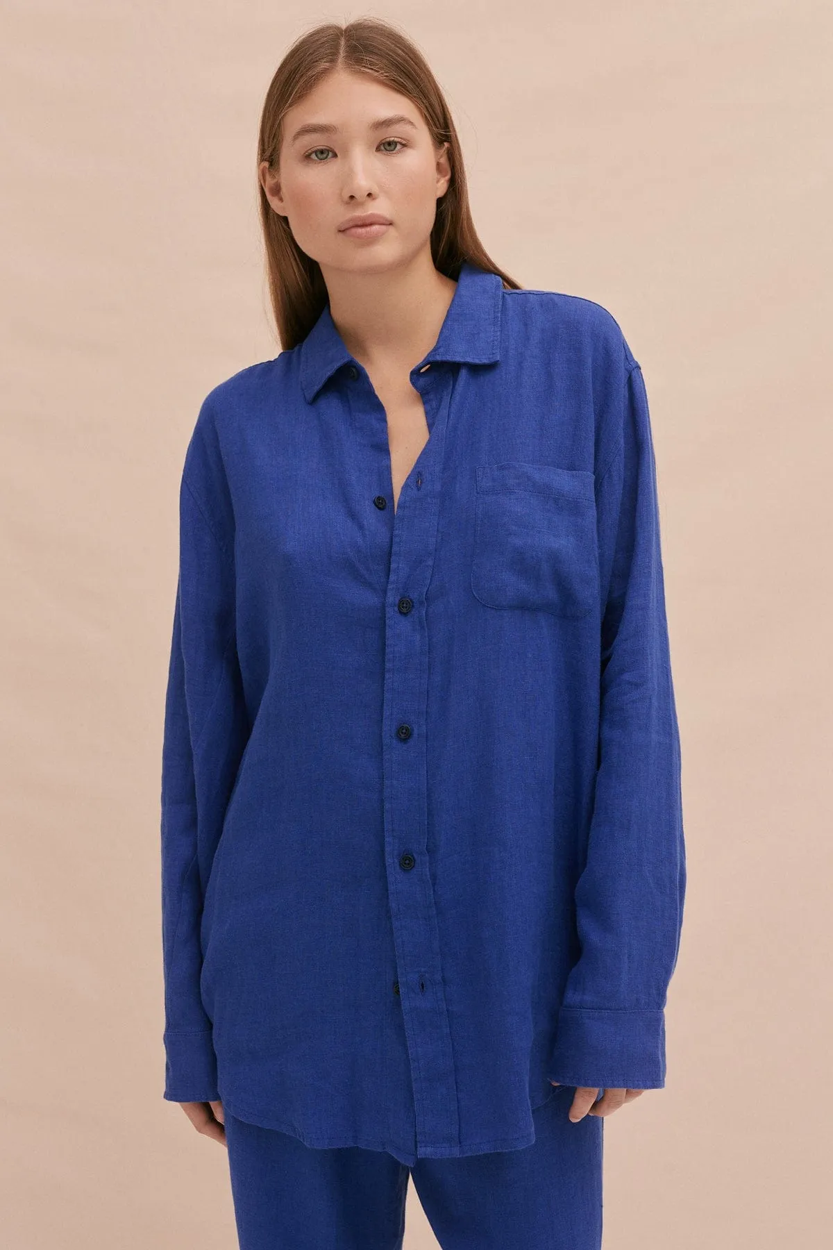 BV Lounge Trouser Lazuli Cobalt Blue Linen