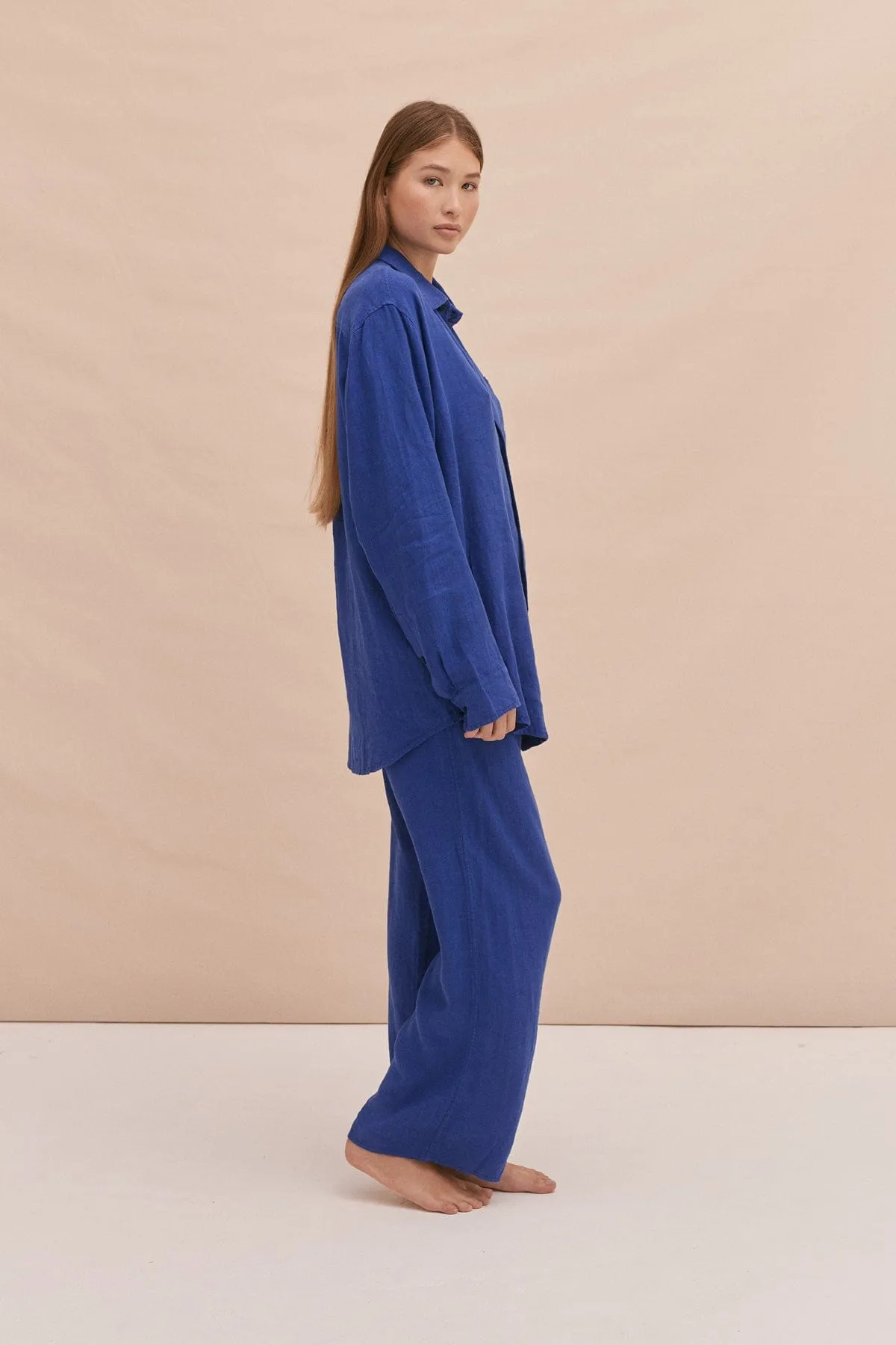 BV Lounge Trouser Lazuli Cobalt Blue Linen