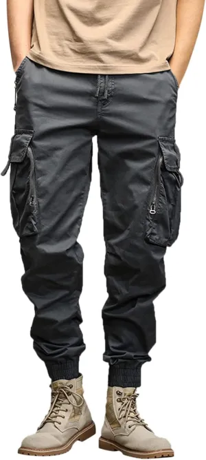 Cargo Pants for Men Relaxed Fit Sweatpants with Pockets Drawstring Athletic Pants Joggers Running Sports Sweatpants