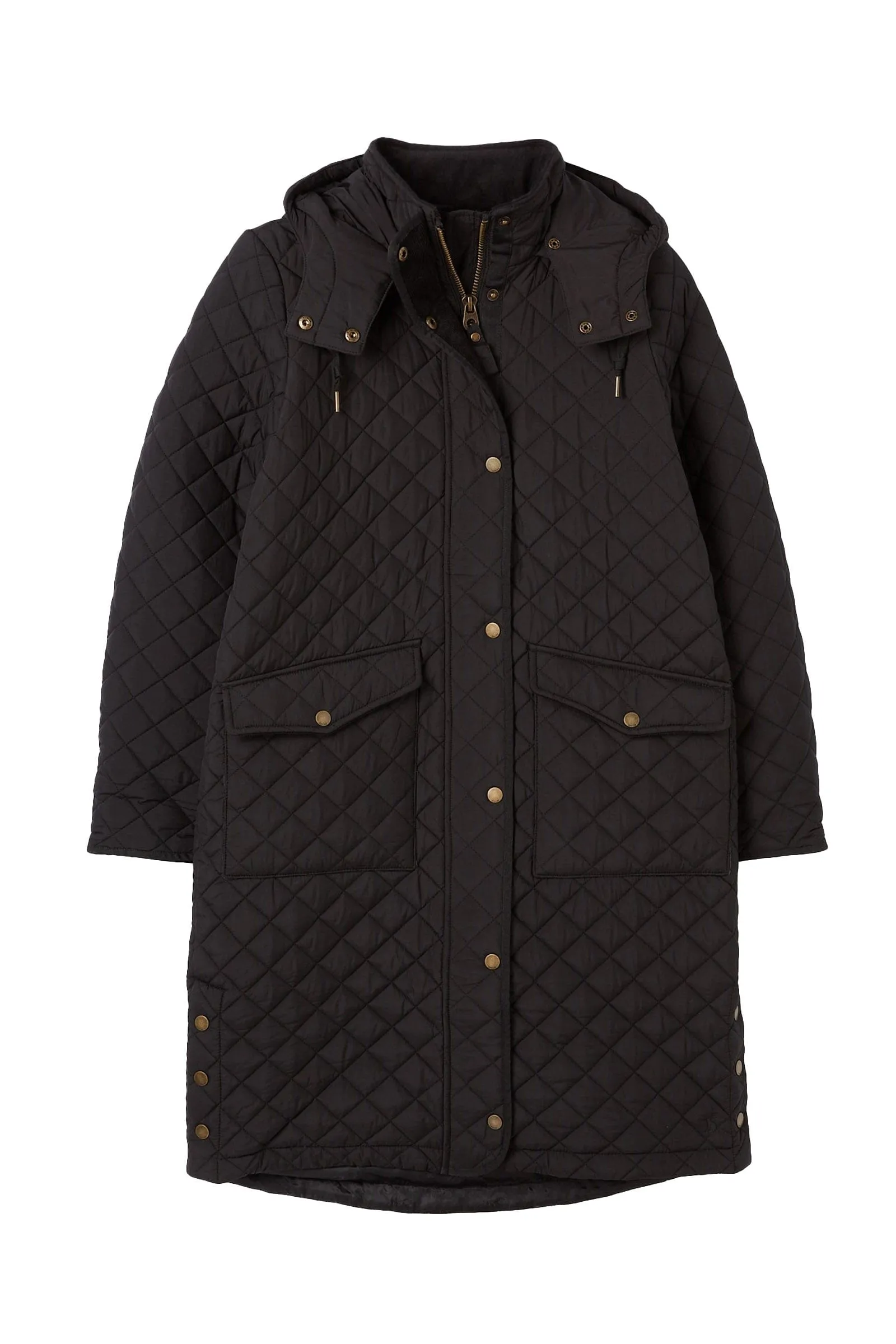 Chatsworth Long Diamond Quilted Long Coat - Black