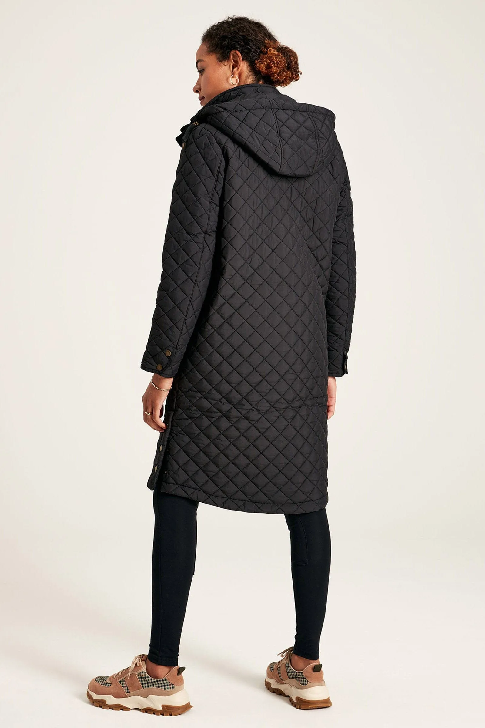 Chatsworth Long Diamond Quilted Long Coat - Black