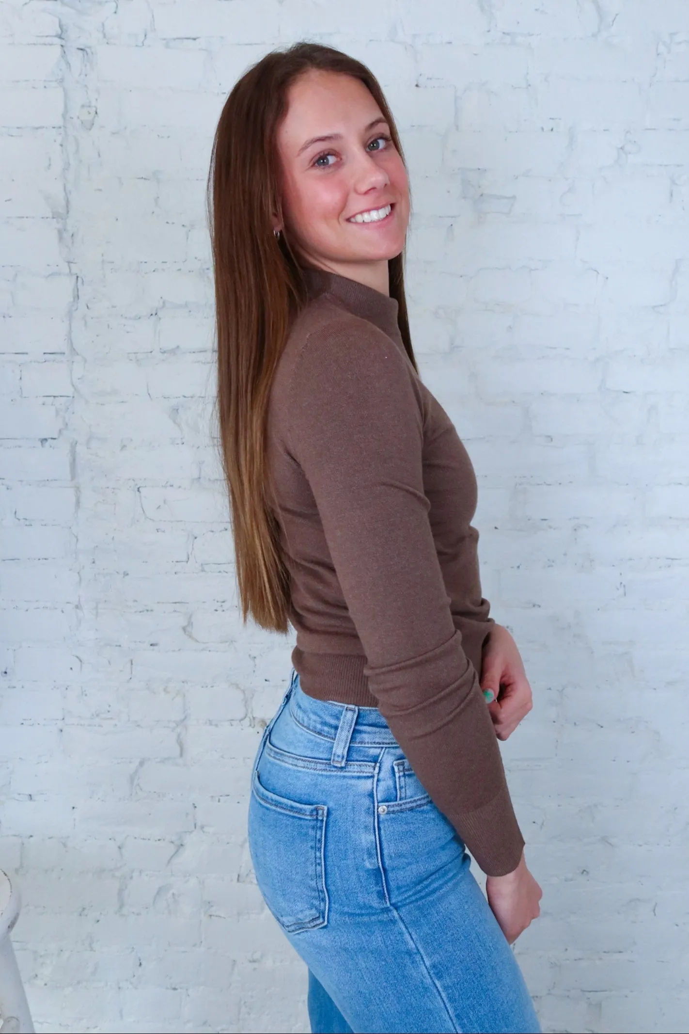 Chestnut Cozy Mockneck Sweater