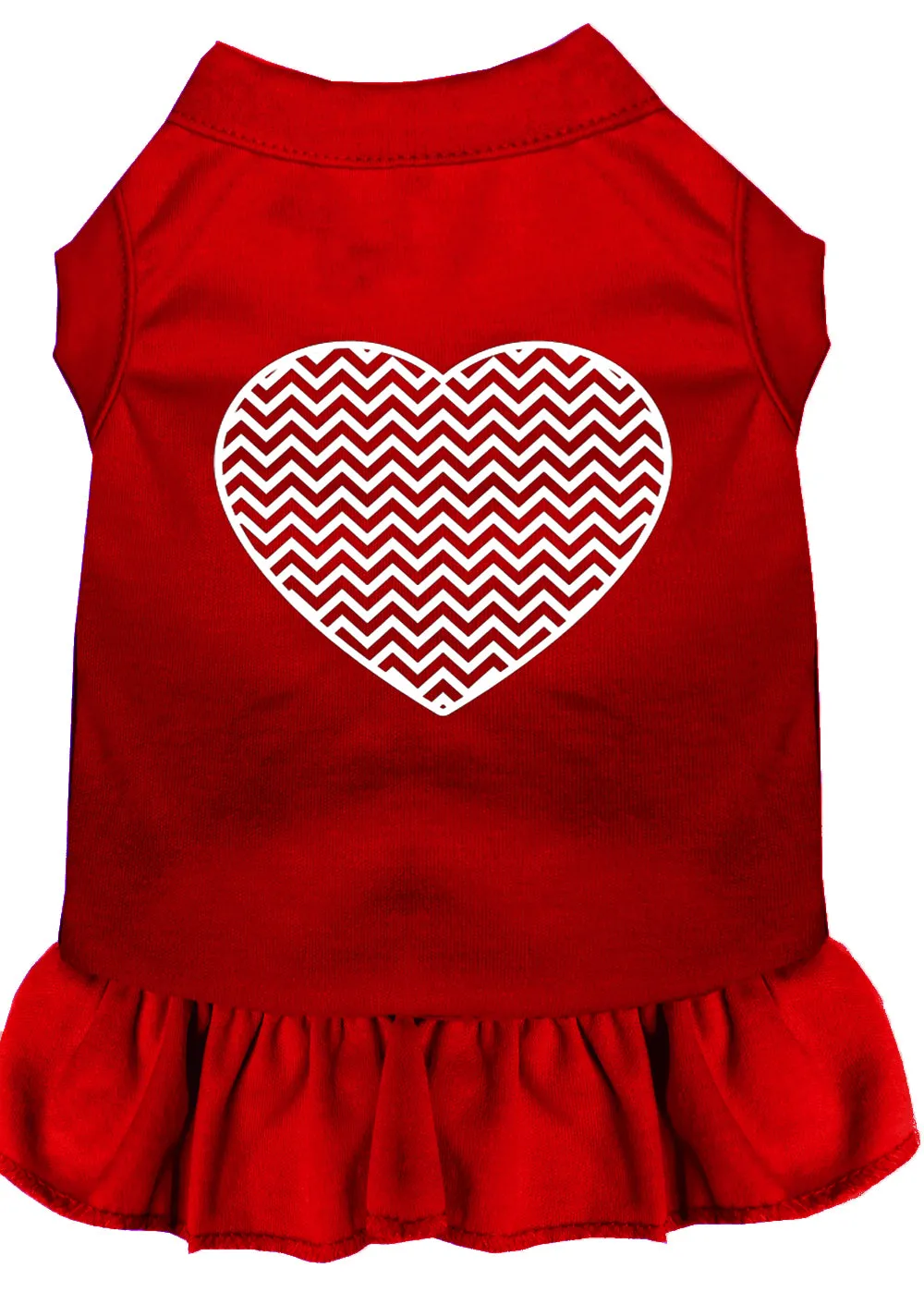 Chevron Heart Screen Print Dress Red Xxxl