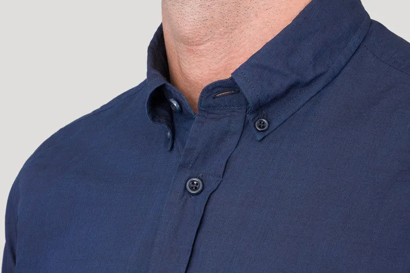 Classic Button Down - Indigo Poplin