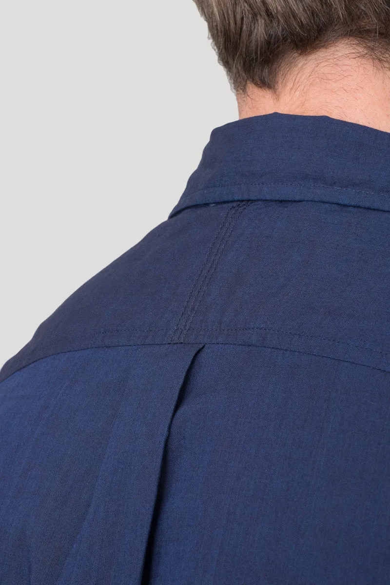 Classic Button Down - Indigo Poplin