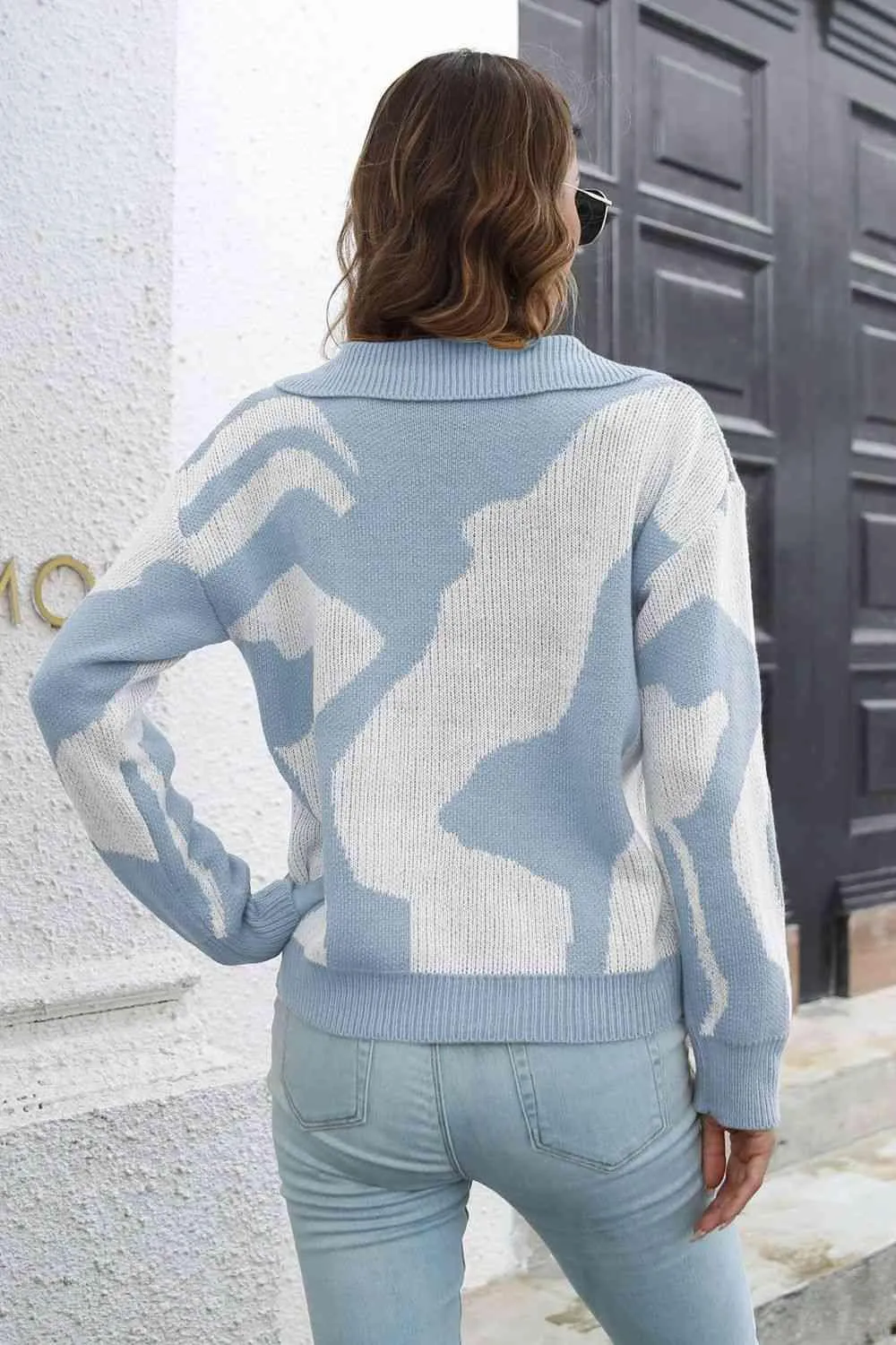Cozy In Style Two-Tone Collared Pullover Sweater