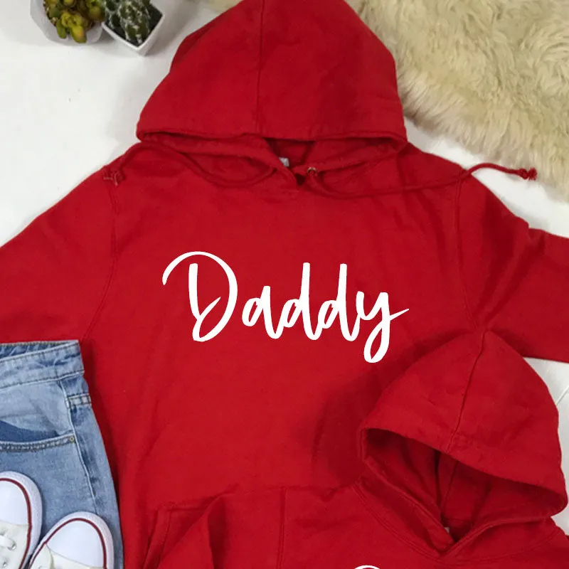 Daddy & Daddy's Bestie Chelsea Script Fire Red Hoodies (MRK X)