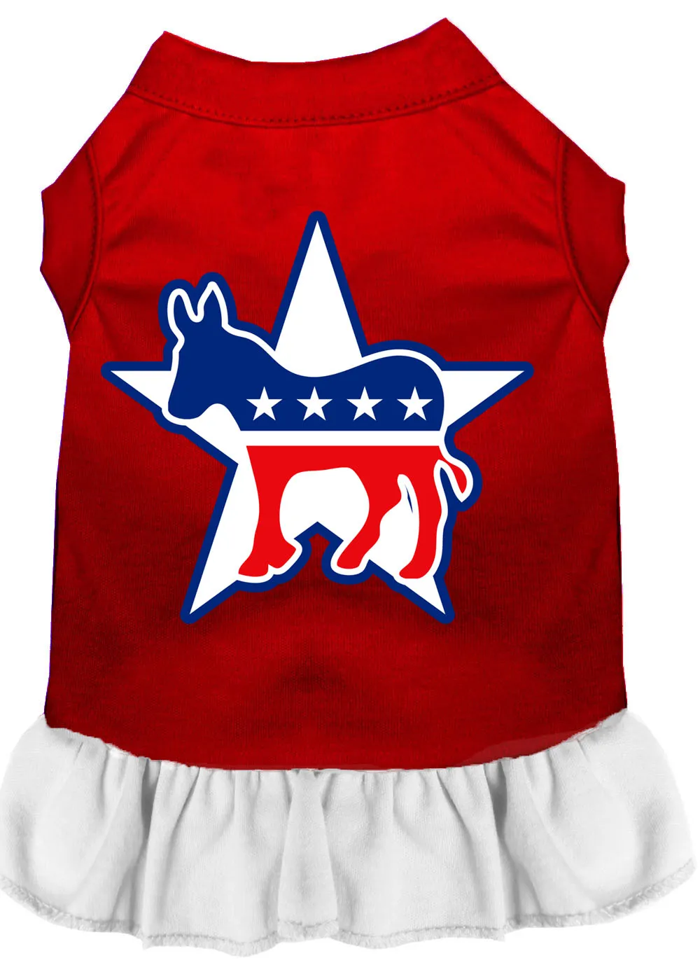 Democrat Screen Print Dress Red With White Sm