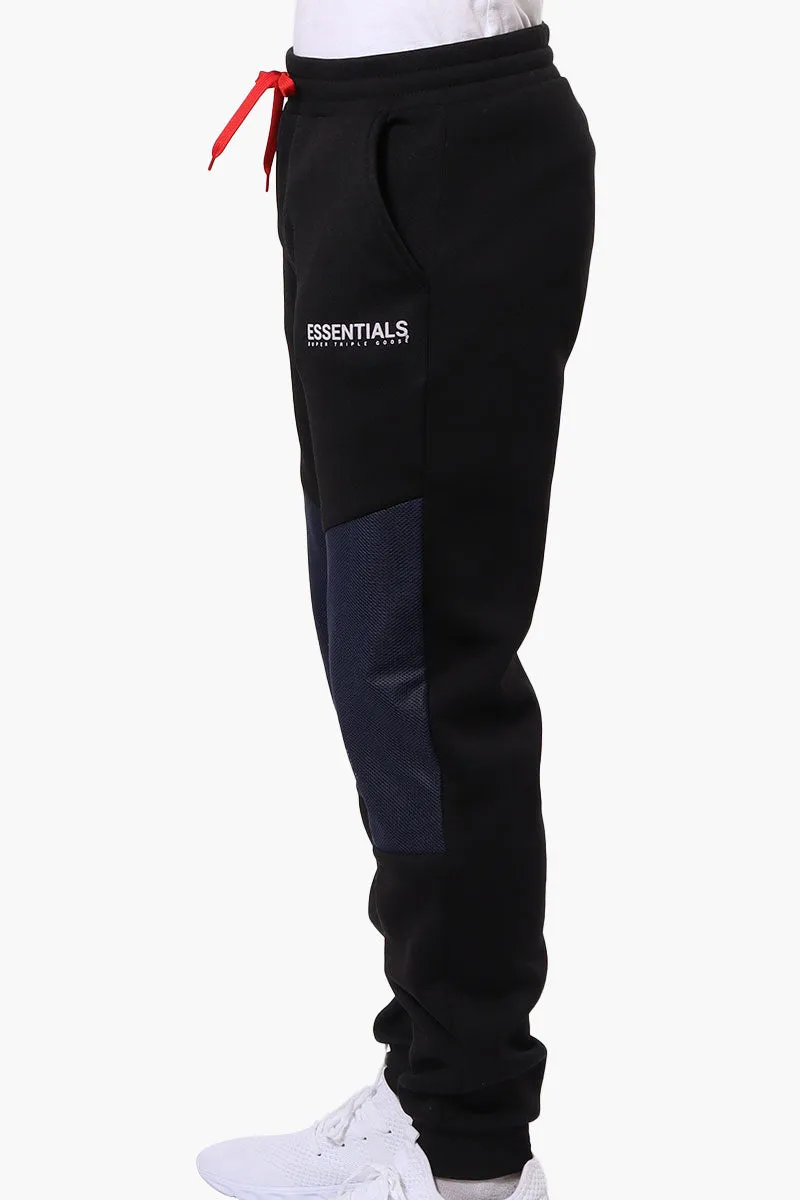 Essentials Super Triple Goose Mesh Insert Tie Waist Joggers - Black