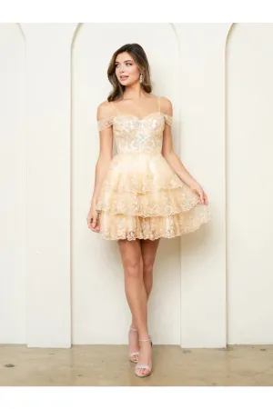 Eva USA 5288 A Line Homecoming Short  Lace Cocktail Dress