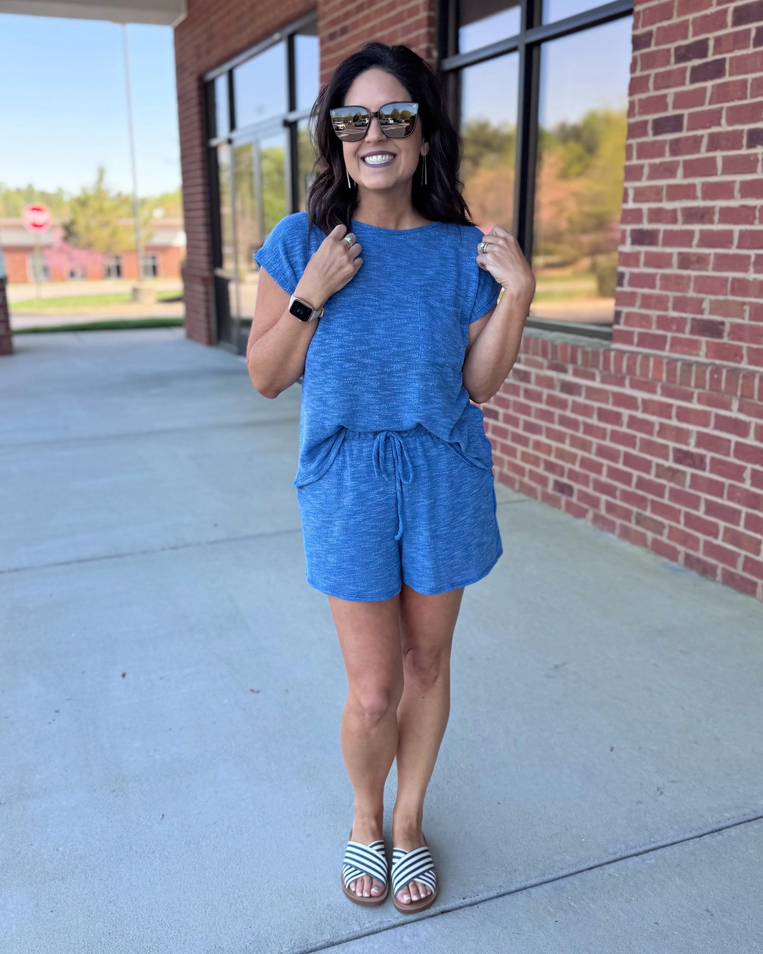 Evie Short Sleeve Tee in Blue