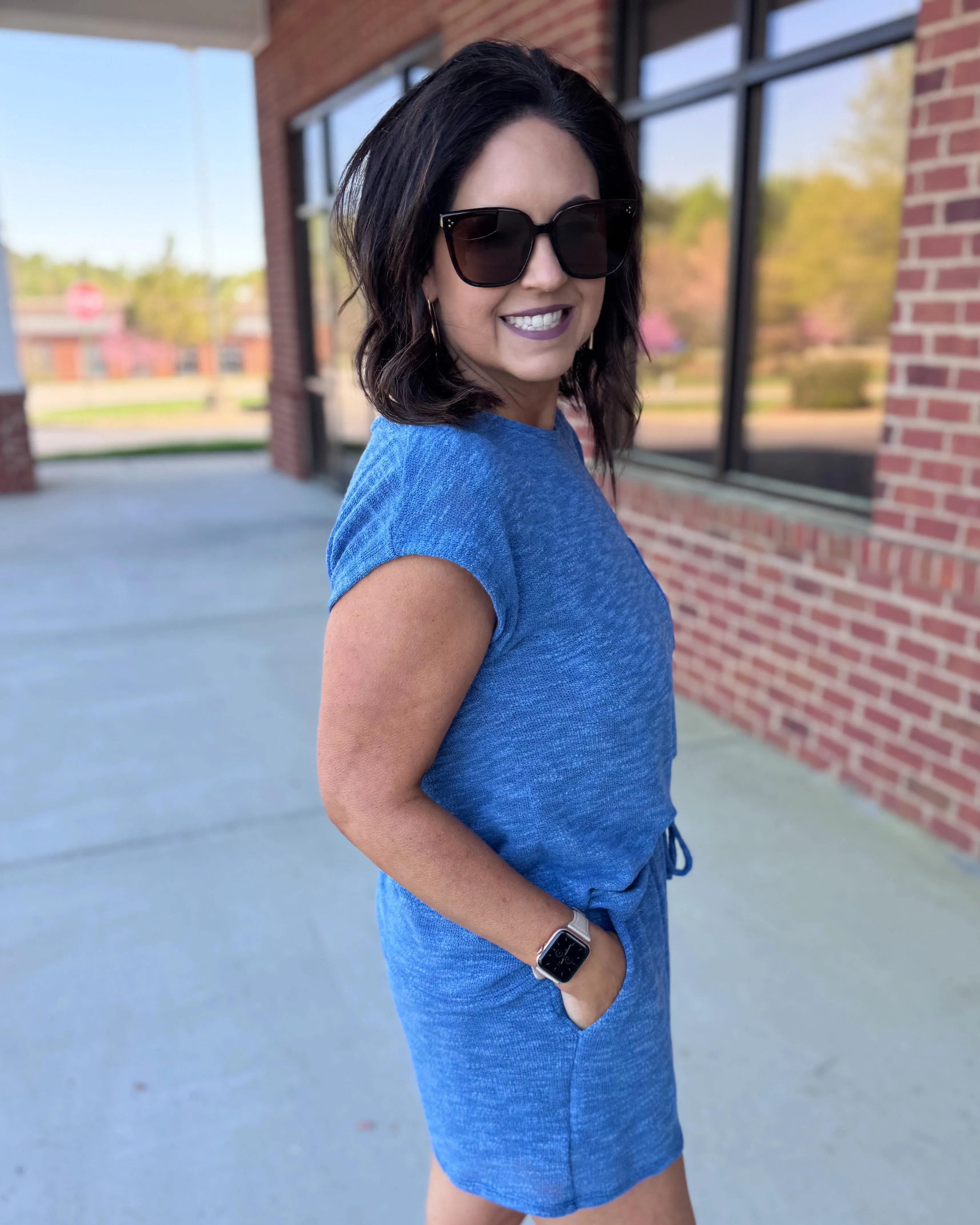 Evie Short Sleeve Tee in Blue