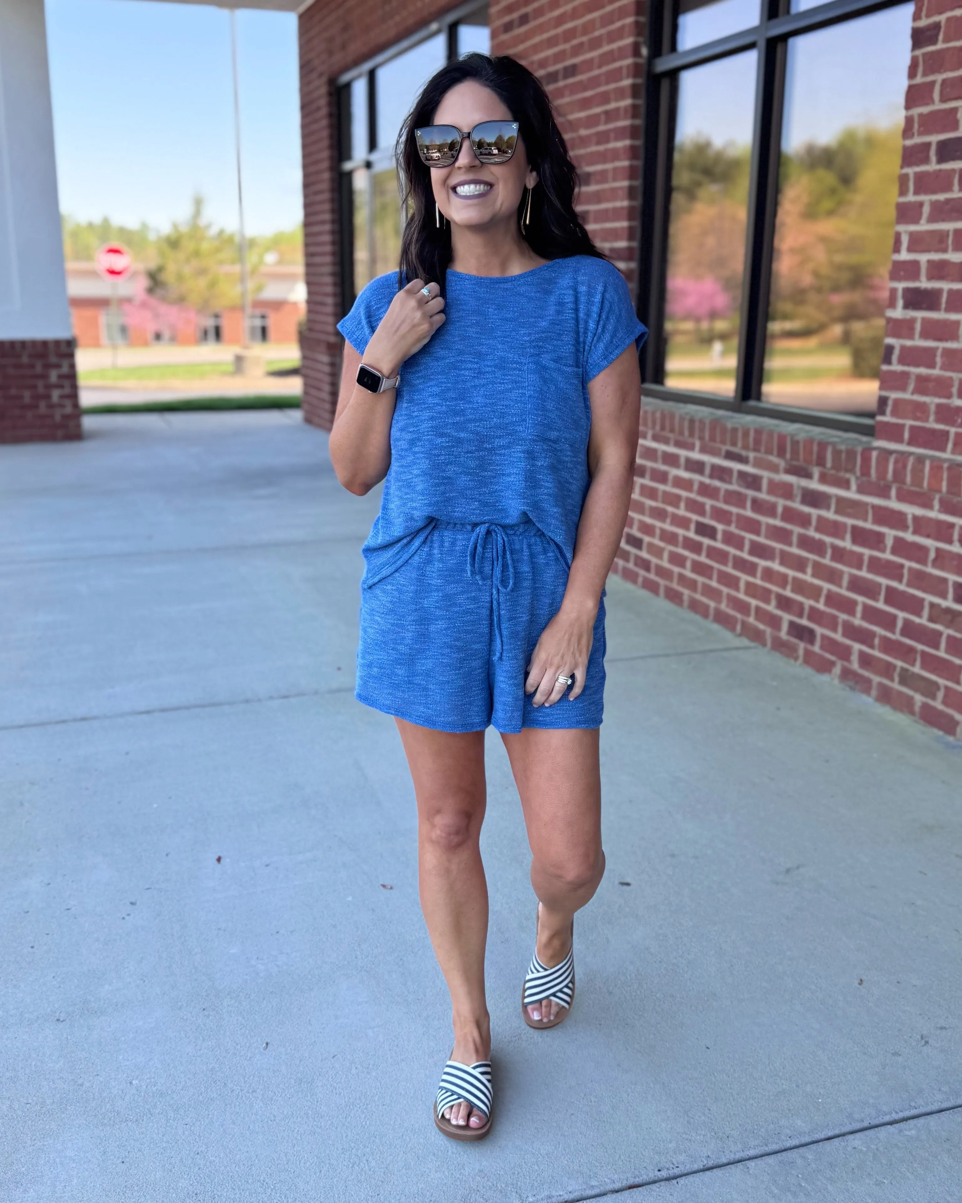 Evie Short Sleeve Tee in Blue