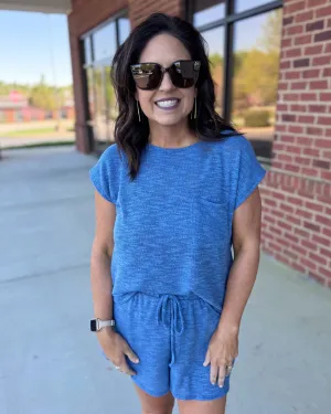 Evie Short Sleeve Tee in Blue