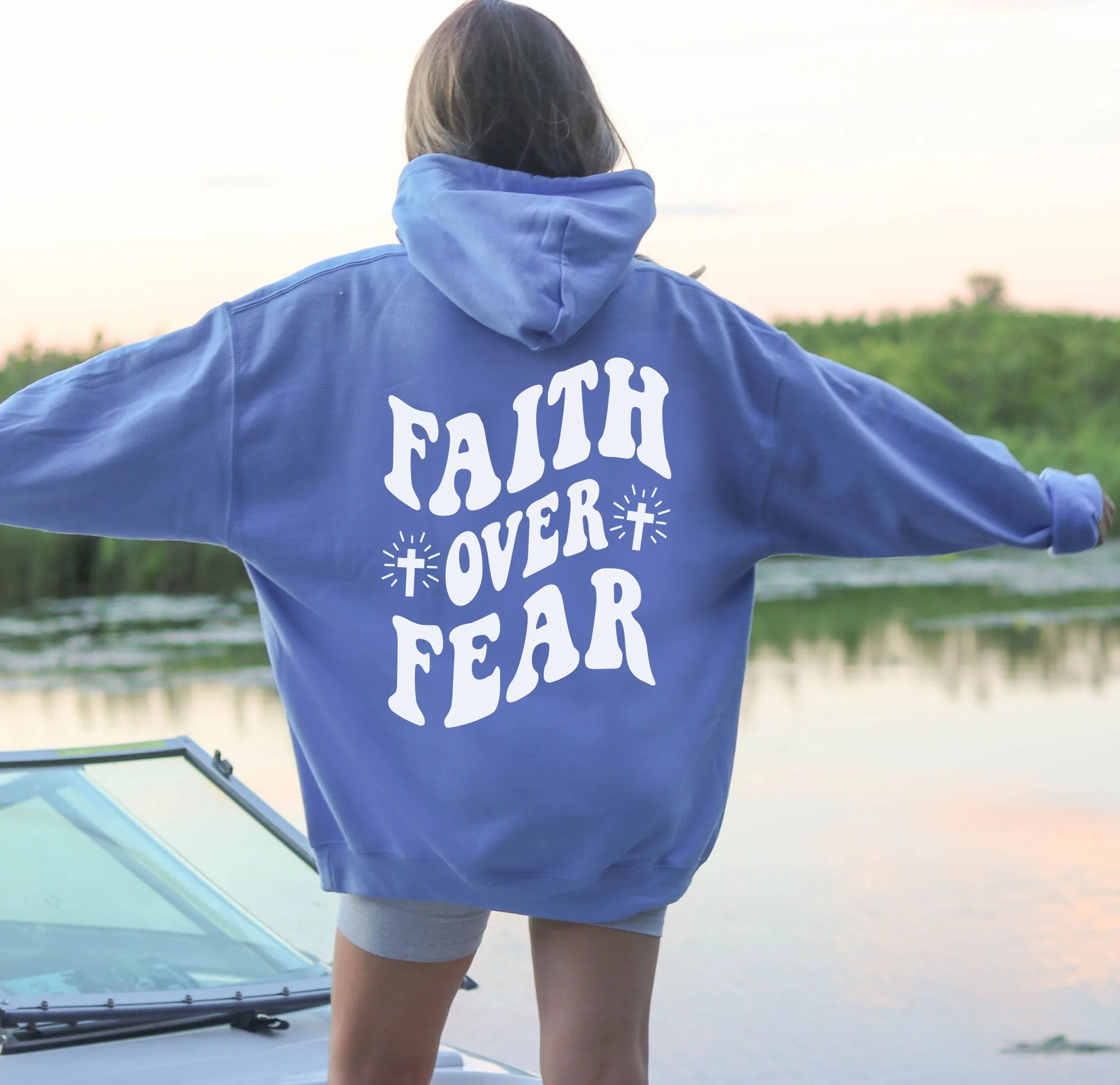 Faith Over Fear Hoodie - DOUBLE SIDED - New!