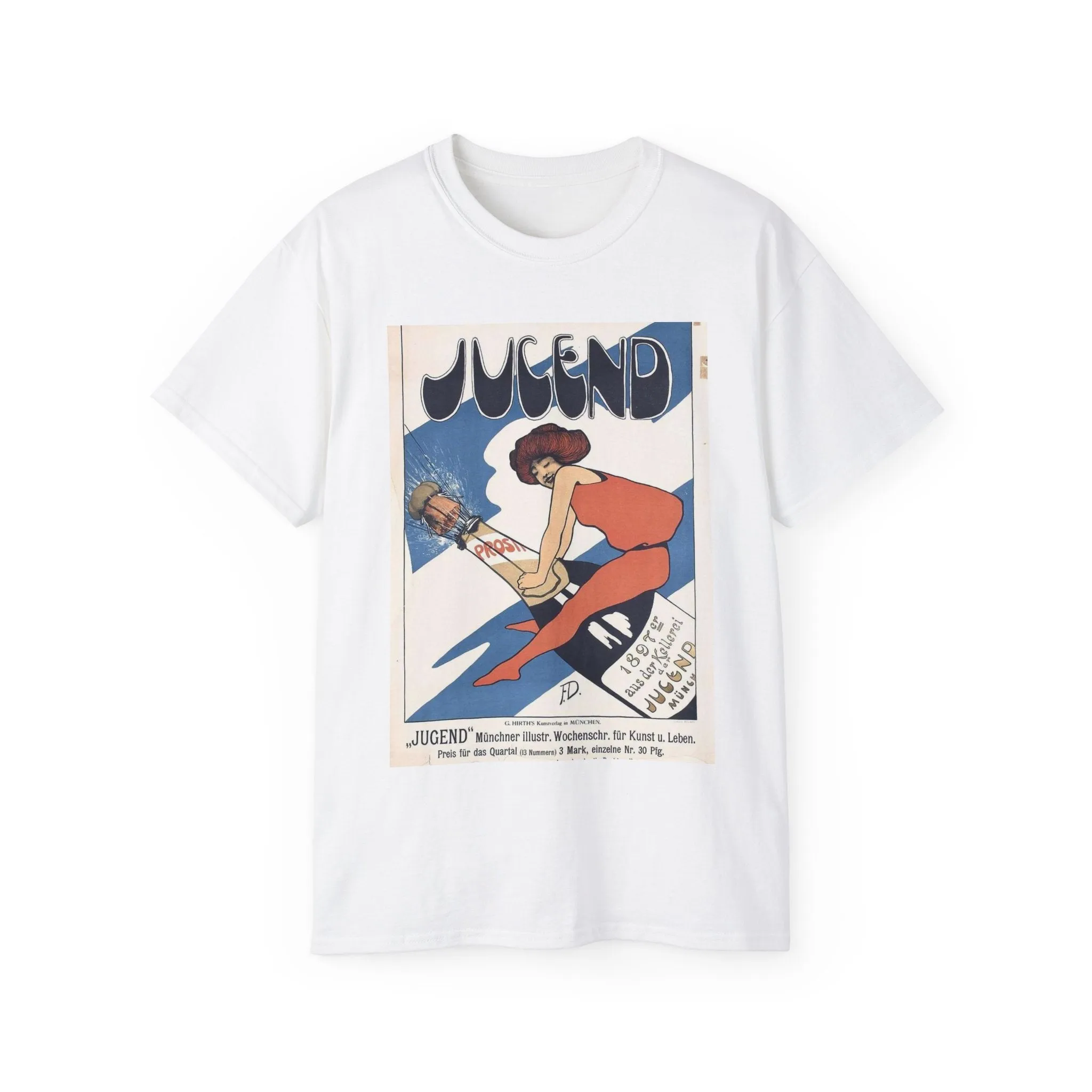 Fritz Dannenberg - Jugend. Münchner illustrierte Wochenschrift, 1897 White T-Shirt Gildan 2000 Cotton Unisex