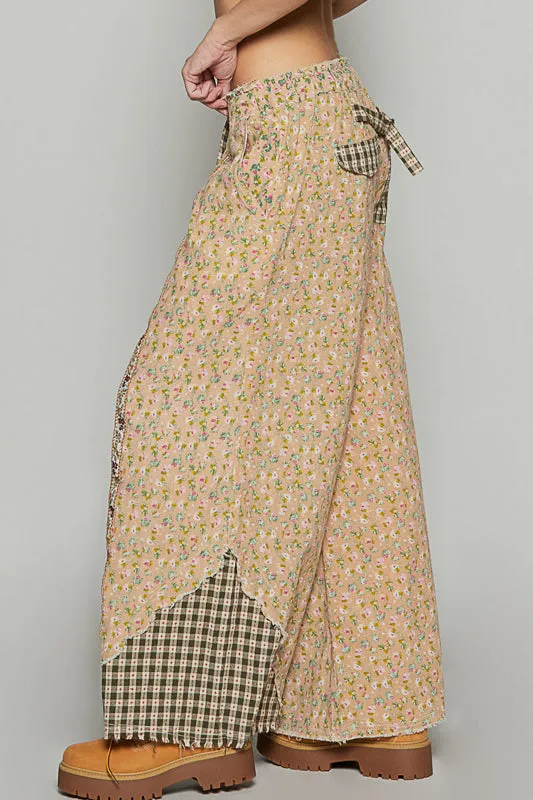 Front Ribbon Floral Pants