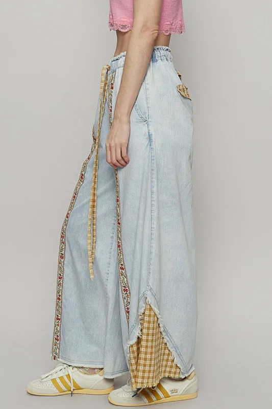 Front Ribbon Floral Pants