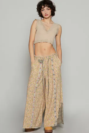 Front Ribbon Floral Pants
