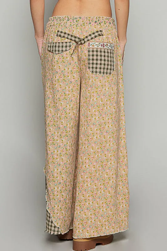 Front Ribbon Floral Pants