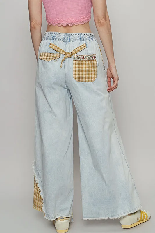 Front Ribbon Floral Pants