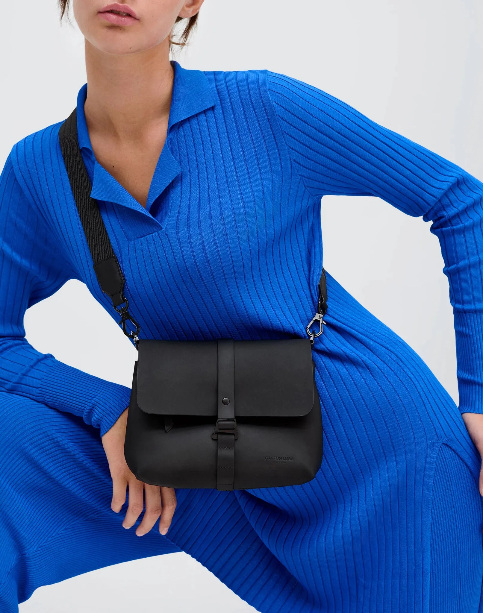 Gaston Luga Black Splsh Crossbody Bag