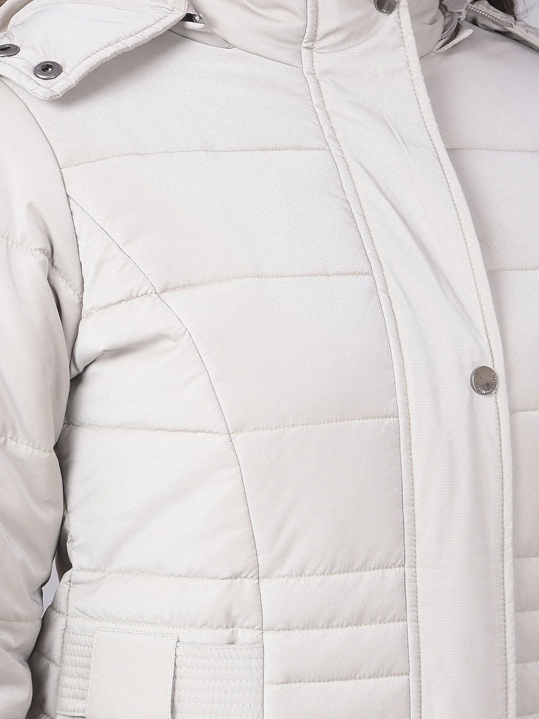 Grey Hooded Puffer Jacket