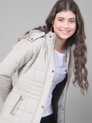 Grey Hooded Puffer Jacket